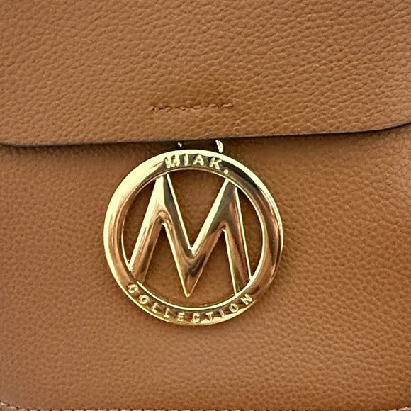 Brown Crossbody Bag with Gold Logo - Picture 2 of 4